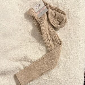 Tan Cable Knit Socks